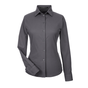 Devon & Jones CrownLux Performance® Ladies' Tonal Mini Check Woven Shirt